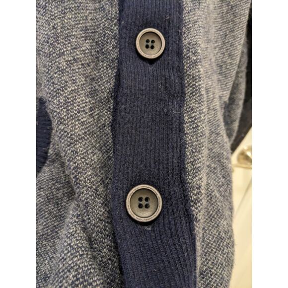 Emozioni Uomo Cardigan Sweater Button Front Wool Navy White - Picture 7 of 7